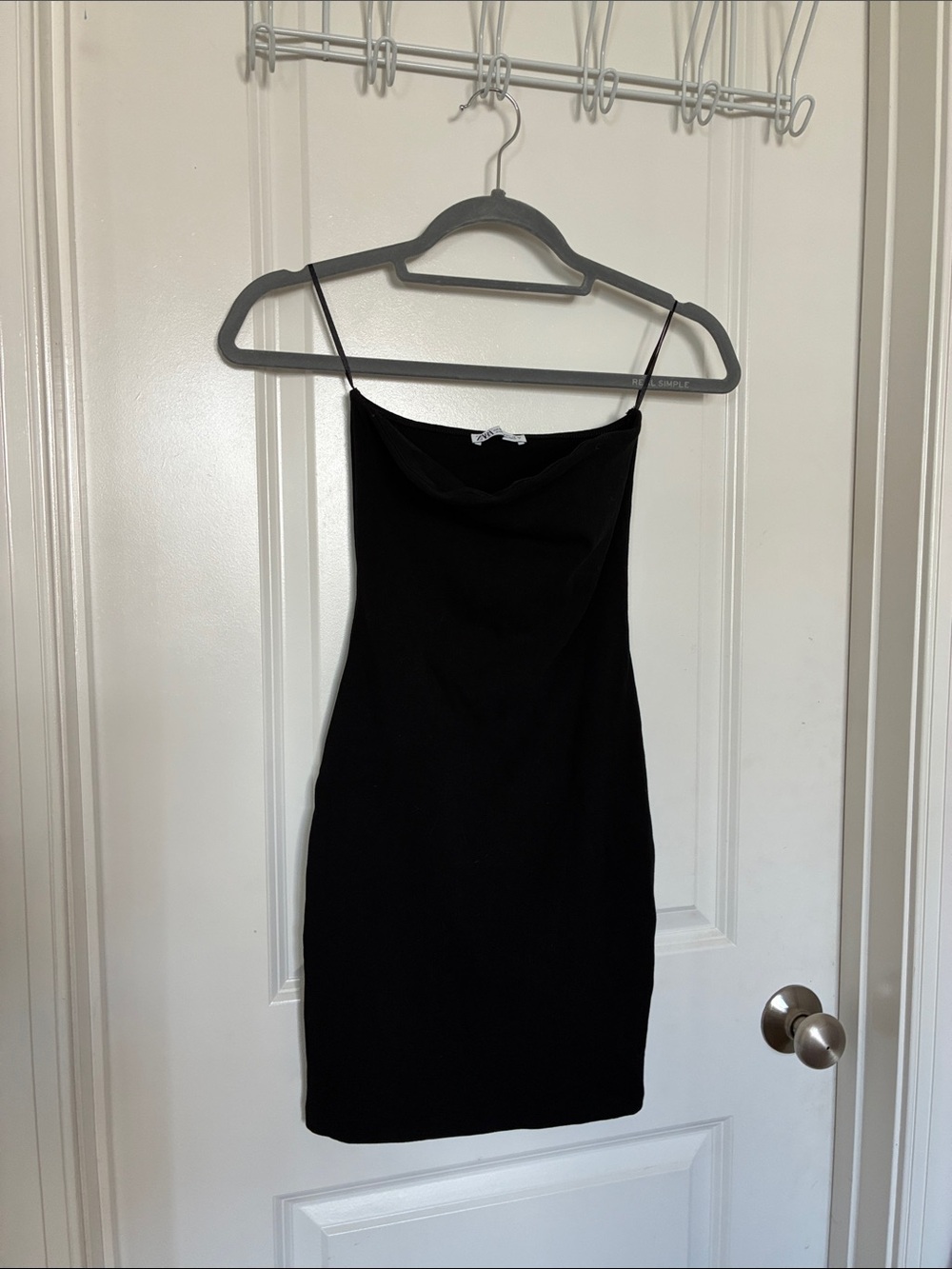 Zara Black Strapless Bodycon Slip Mini Dress